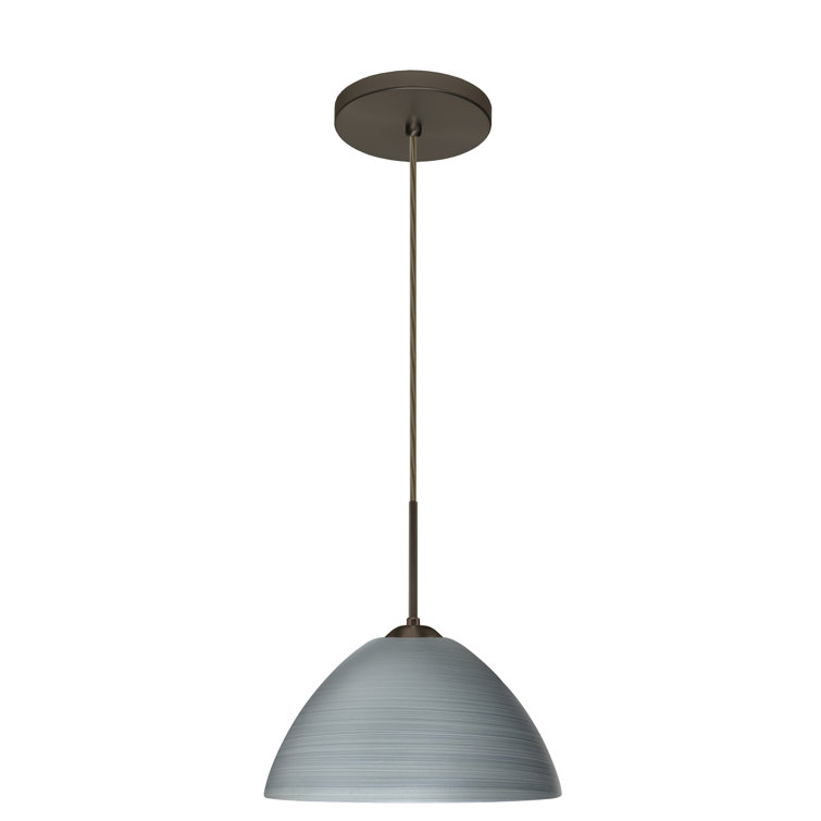 Bronze 10.5" Glass Indoor/Outdoor Pendant Light