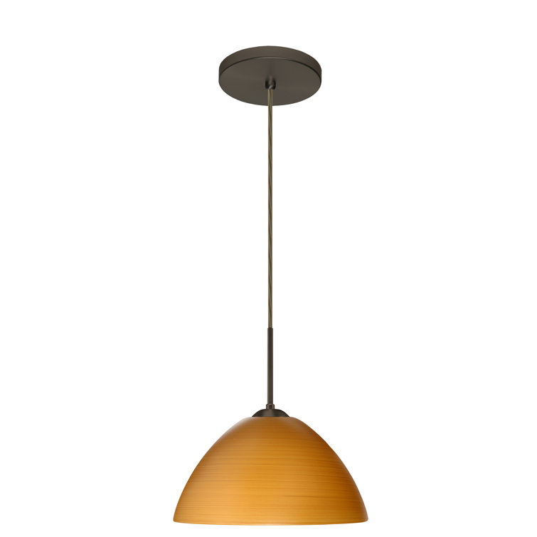 Bronze 10.5" Glass Indoor/Outdoor Pendant Light