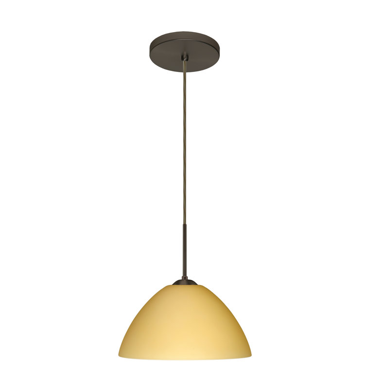 Bronze 10.5" Glass Indoor/Outdoor Pendant Light