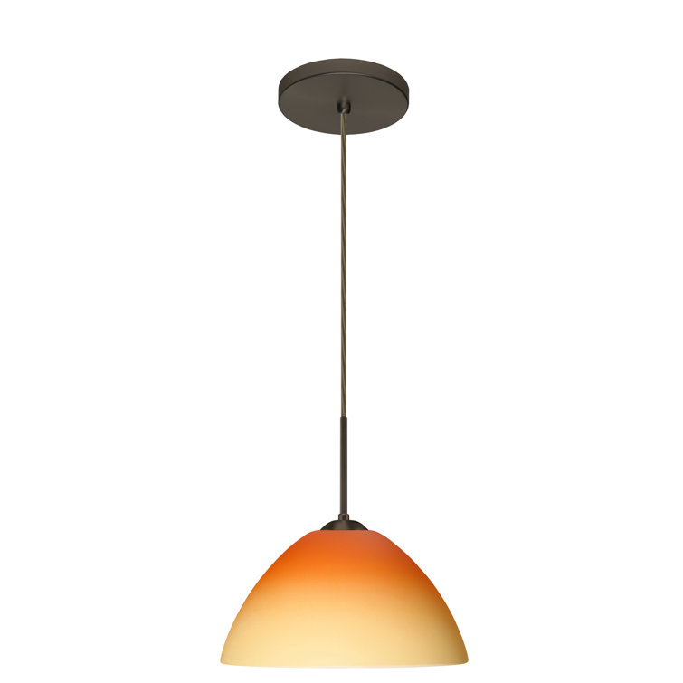 Bronze 10.5" Glass Indoor/Outdoor Pendant Light