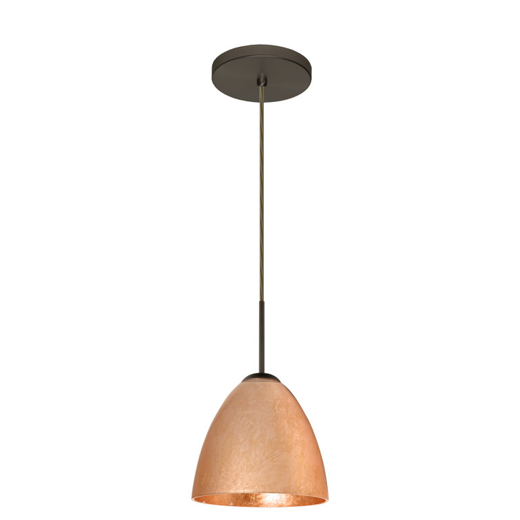 Bronze Mini Pendant Light with Opal Matte Glass Shade