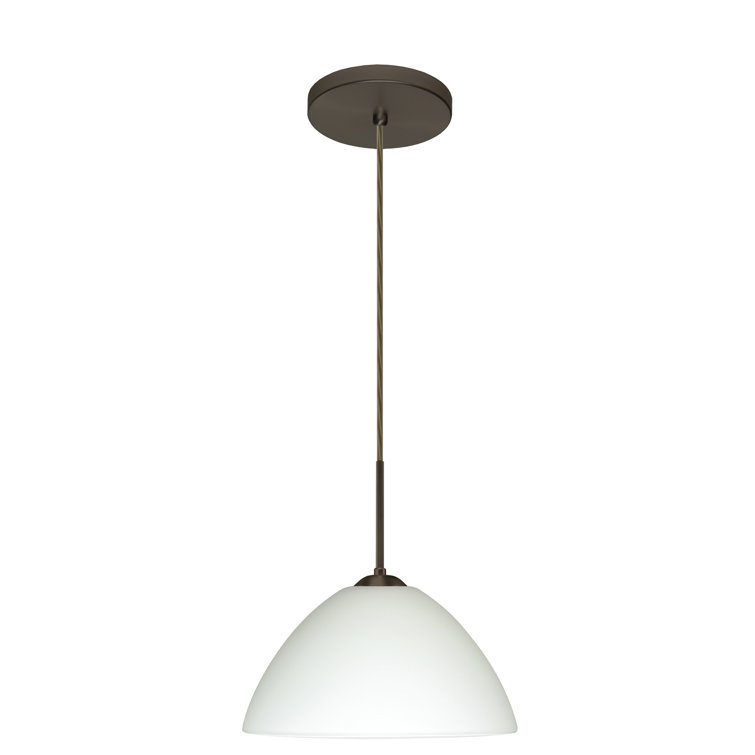 Tessa Bronze Mini Pendant Light with White Glass Shade