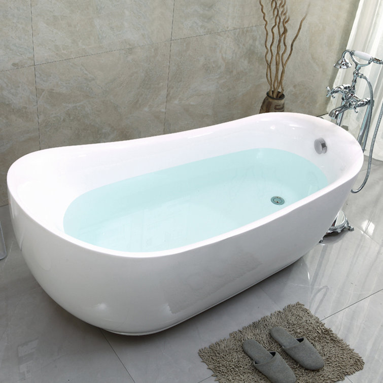 71'' White Acrylic Freestanding Soaking Bathtub