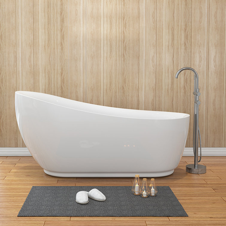 71'' White Acrylic Freestanding Soaking Bathtub