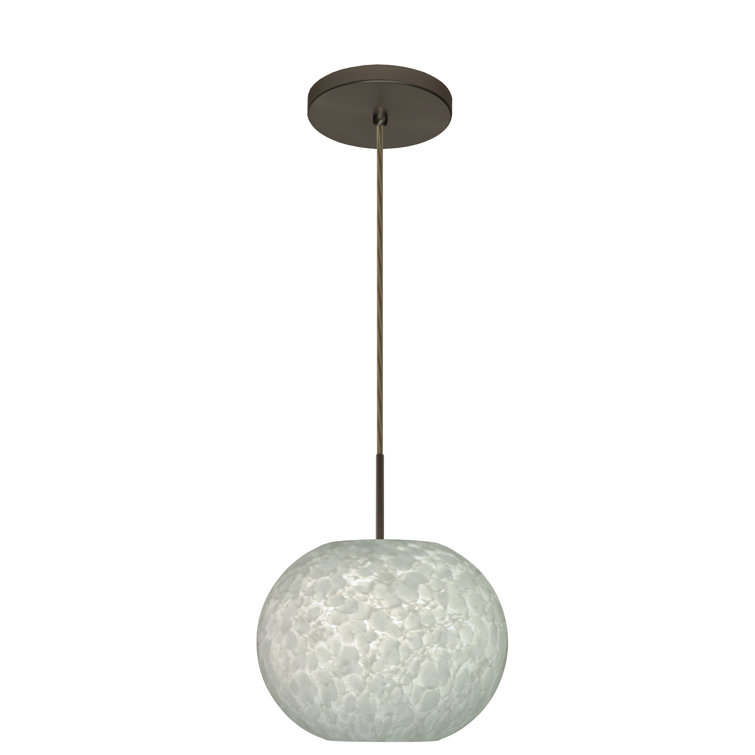 Luna 8'' Globe Pendant Light with Carrera Glass in Bronze