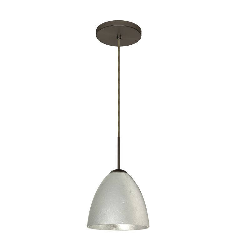 Bronze Mini Pendant Light with Opal Matte Glass Shade