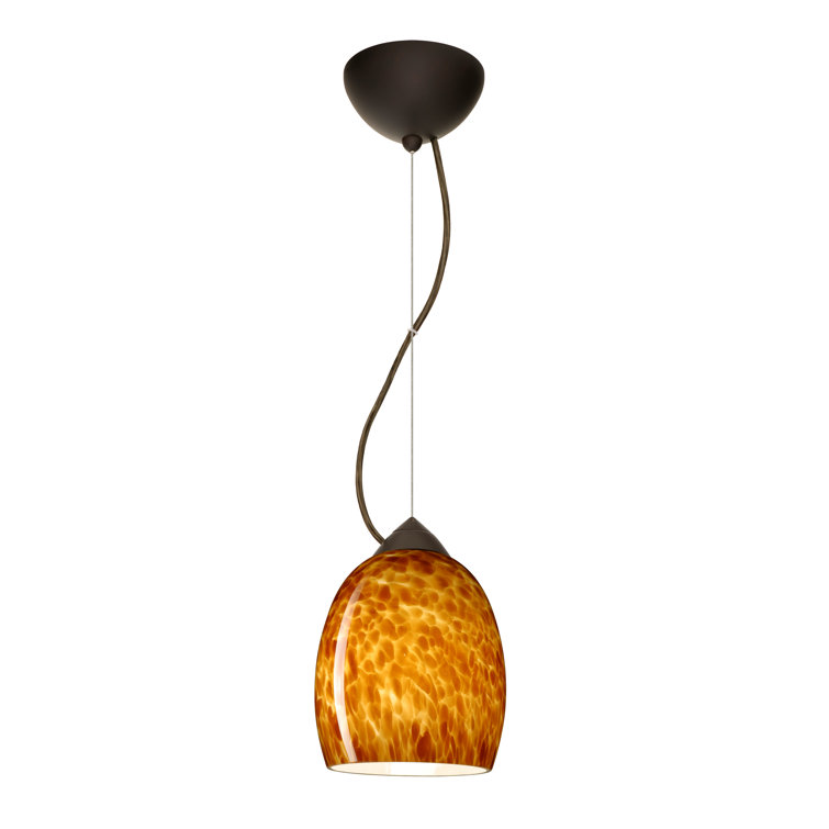 Lucia Blue Cloud Glass Mini Pendant Light with Bronze Finish