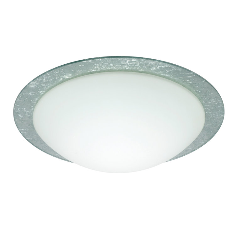 White Glass Flush Mount Light Fixture with LED Compatibility
