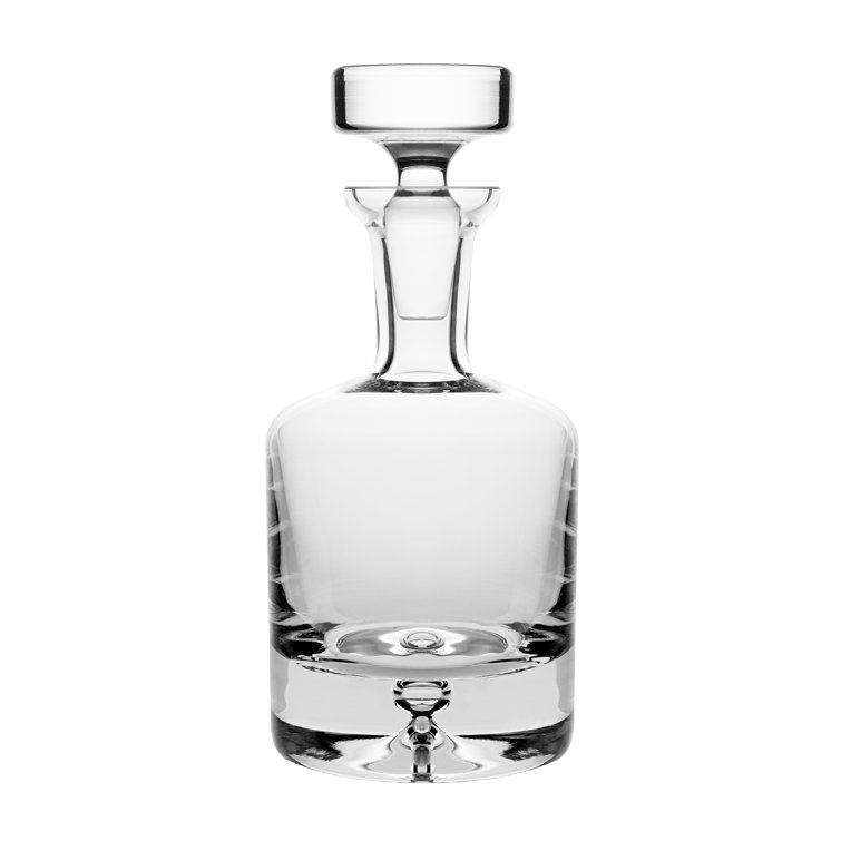 Elegant Clear Crystal Glass Whiskey Decanter with Stopper