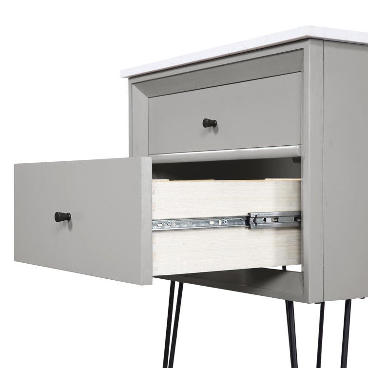 Midcentury Modern Tribecca 24" Wall-Mounted Vanity in Matte Gray