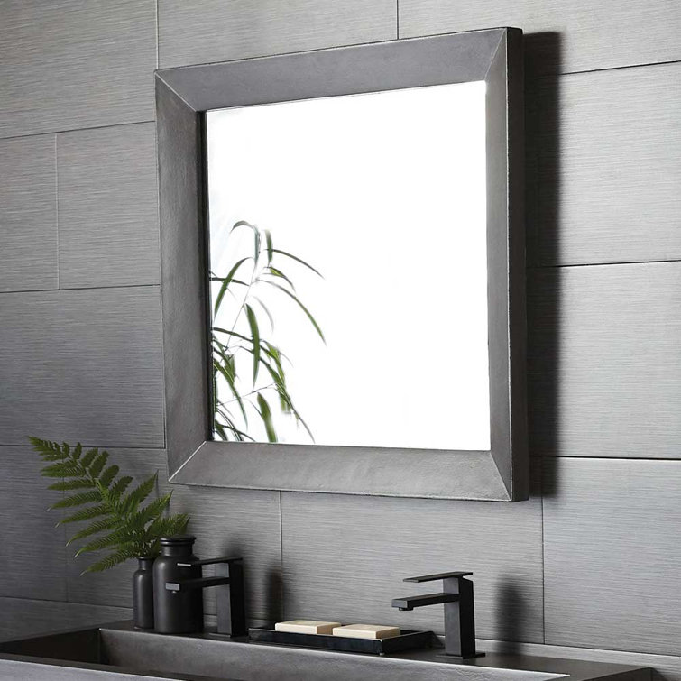 Ash Rectangular NativeStone 33.5" Modern Bathroom Vanity Mirror