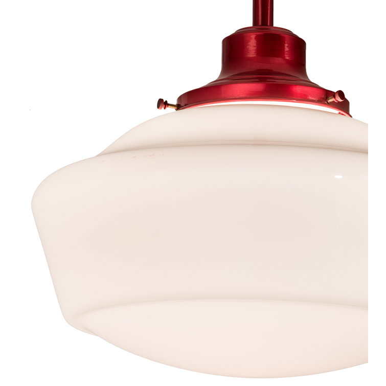 Ruby-White Globe Glass Indoor/Outdoor 1-Light Pendant