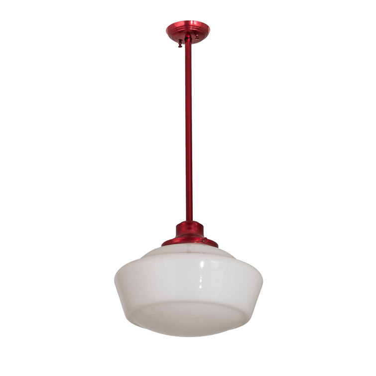 Ruby-White Globe Glass Indoor/Outdoor 1-Light Pendant
