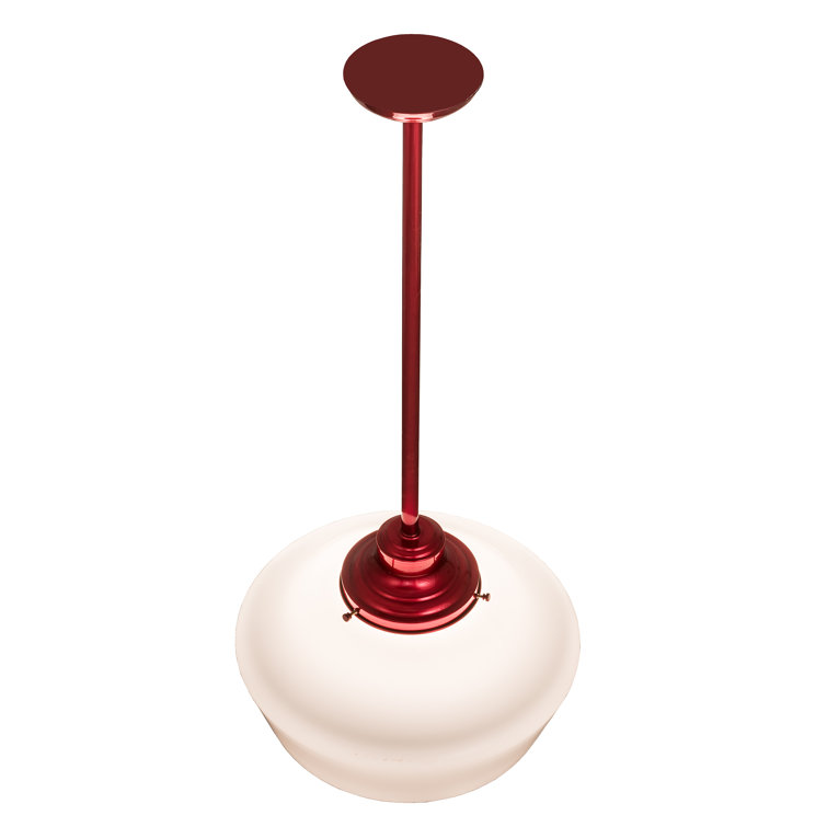 Ruby-White Globe Glass Indoor/Outdoor 1-Light Pendant