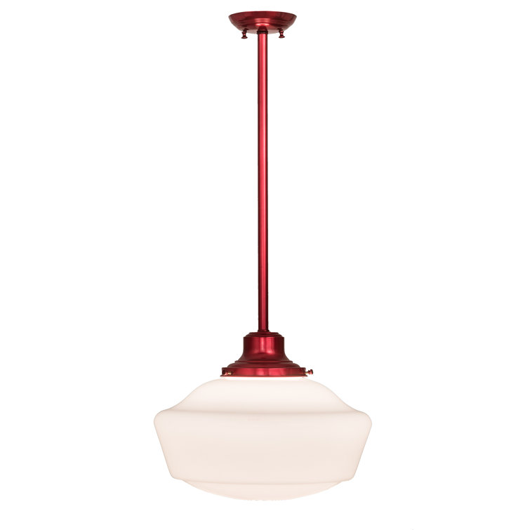 Ruby-White Globe Glass Indoor/Outdoor 1-Light Pendant