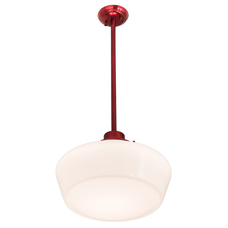 Ruby-White Globe Glass Indoor/Outdoor 1-Light Pendant