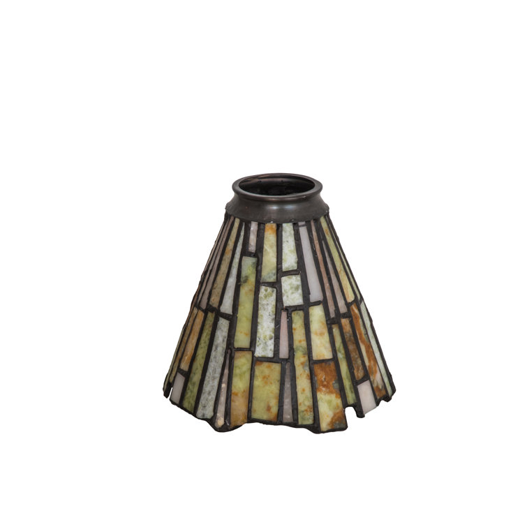 Moss Green and Tan Jadestone Tiffany Style Fan Light Shade