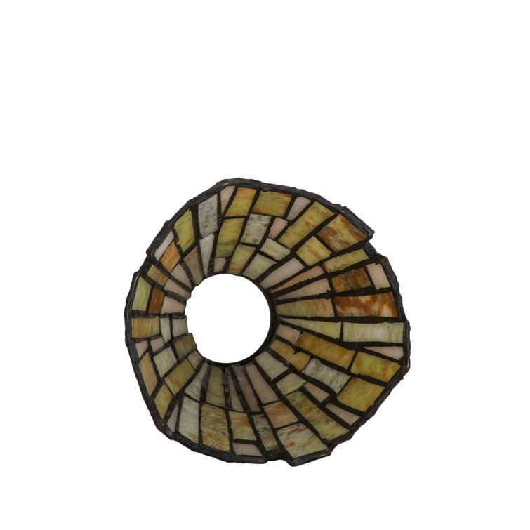 Moss Green and Tan Jadestone Tiffany Style Fan Light Shade