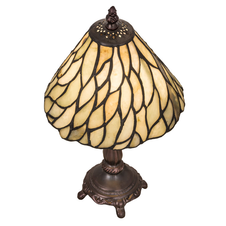 Willow Jadestone 13" Mini Table Lamp with Bronze Base