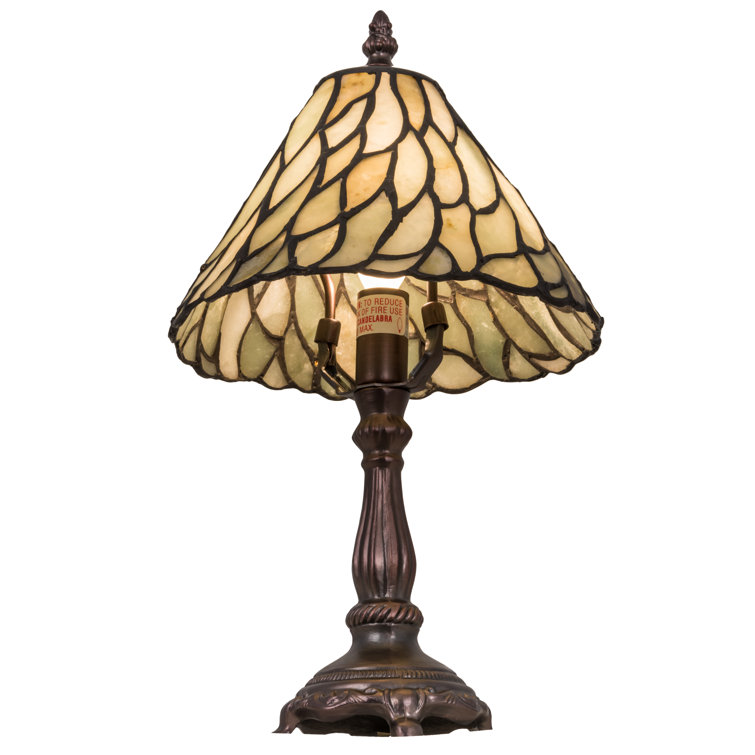 Willow Jadestone 13" Mini Table Lamp with Bronze Base
