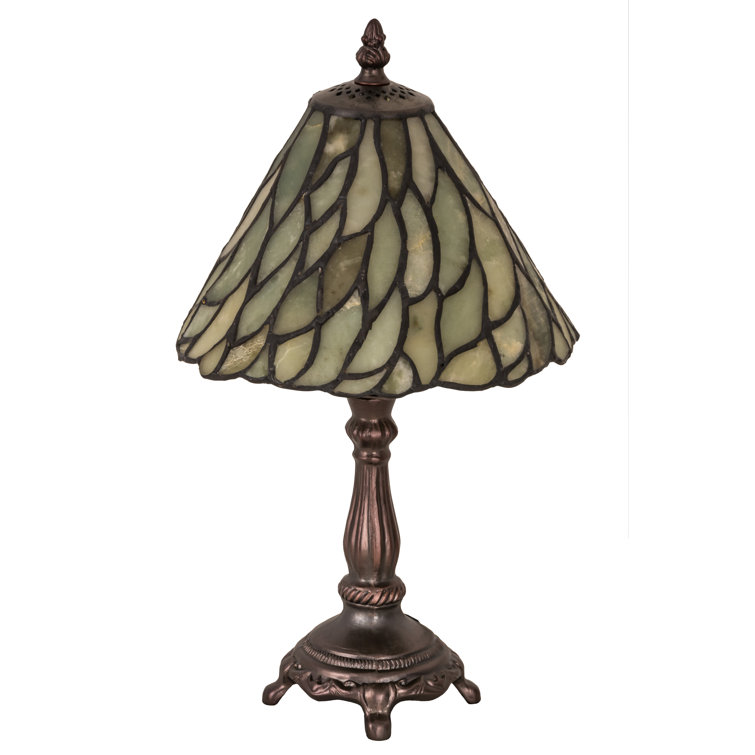 Willow Jadestone 13" Mini Table Lamp with Bronze Base