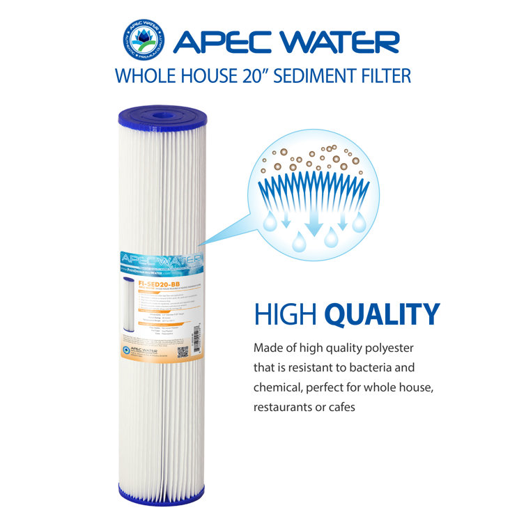 White 20" Whole House Pleated Sediment Filter