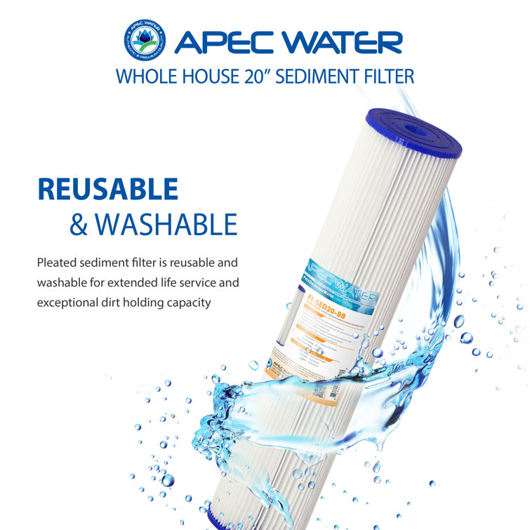 White 20" Whole House Pleated Sediment Filter