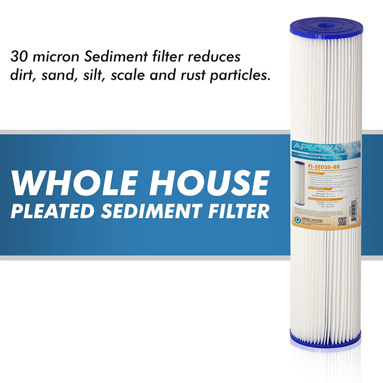White 20" Whole House Pleated Sediment Filter