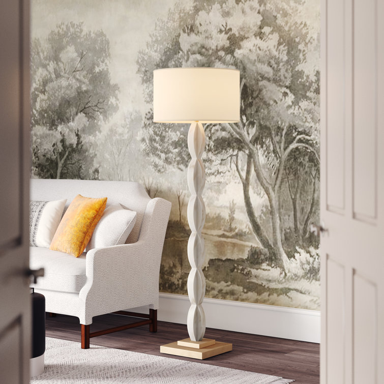 Alabaster Disc Stacked 68.5'' Floor Lamp with Coffee Bronze Finish