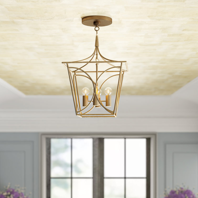 Light Cream and Gold Mini Pagoda Lantern Pendant