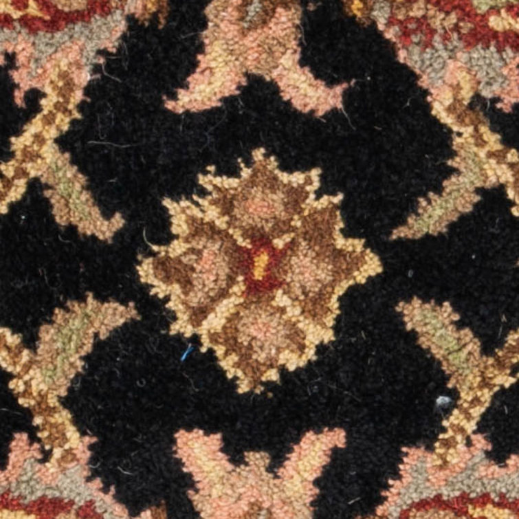 Redwood Hand Tufted Wool Black and Rust Red Oriental Rug