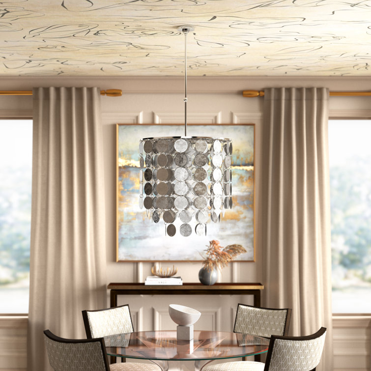 Carina Chrome 9-Light Mini Geometric Chandelier with Frosted Glass