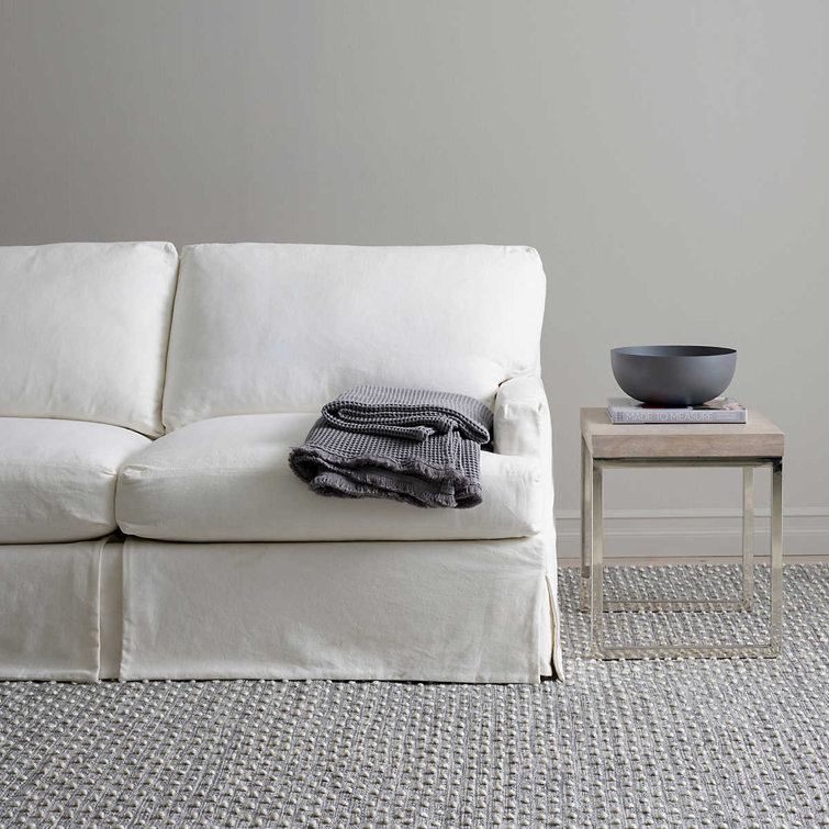Gray and Ivory Synthetic Flat Woven Handmade Rug 2' x 3'