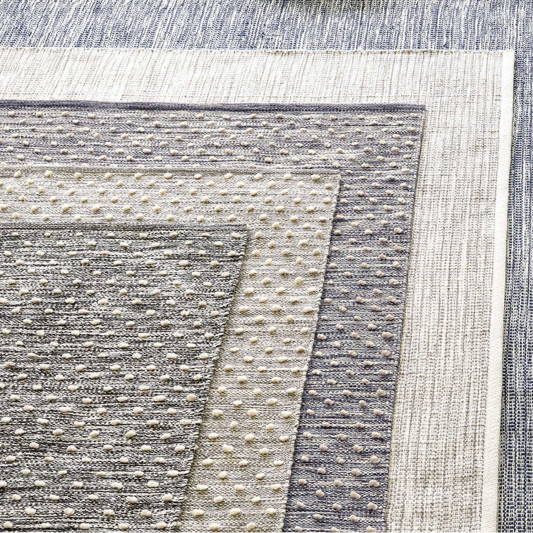 Gray and Ivory Synthetic Flat Woven Handmade Rug 2' x 3'