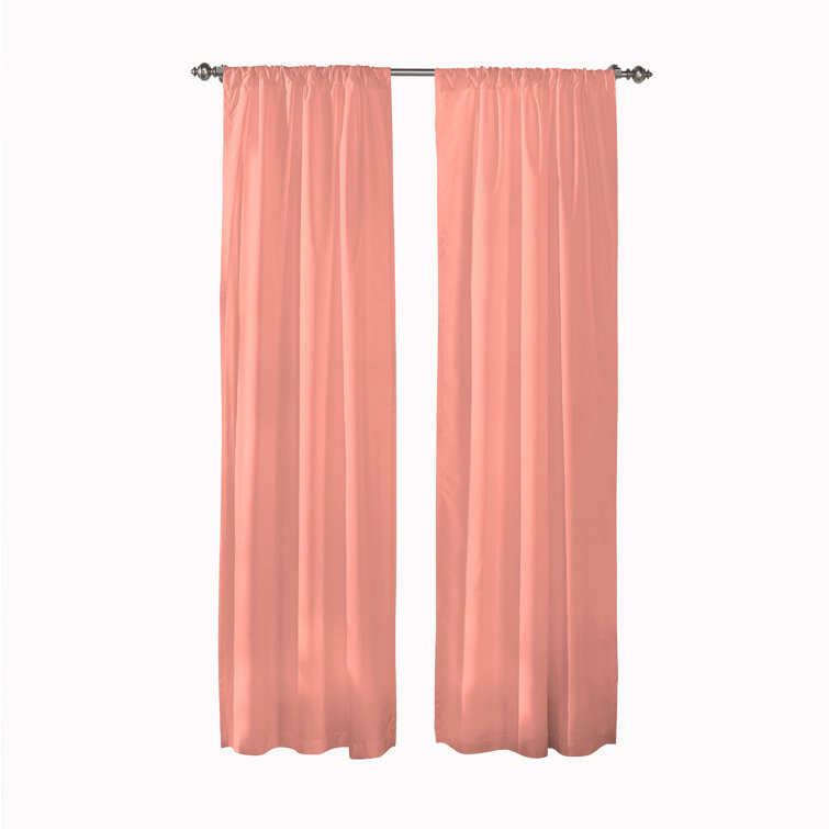 Teal Blue Light-Filtering Polyester Rod Pocket Curtain Panels, 63"