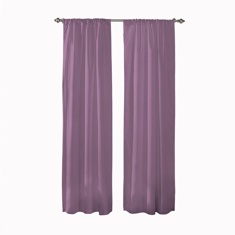 Teal Blue Light-Filtering Polyester Rod Pocket Curtain Panels, 63"