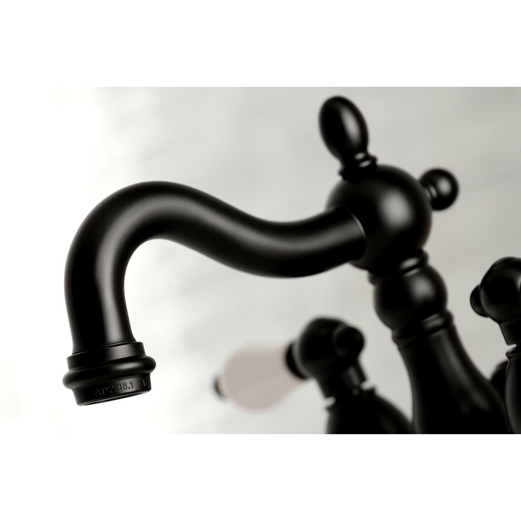 Matte Black 4" Centerset Bathroom Faucet with Pop-Up Drain
