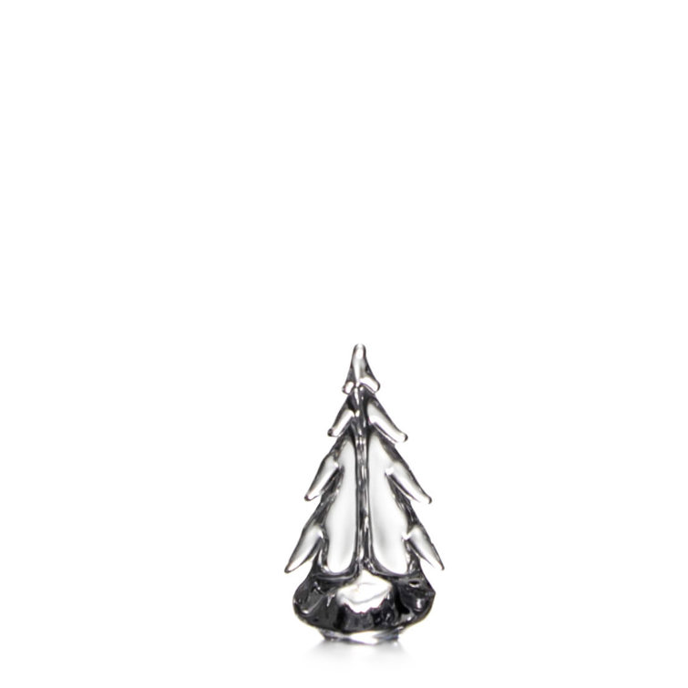 6 Inch Clear Glass Evergreen Tree Figurine