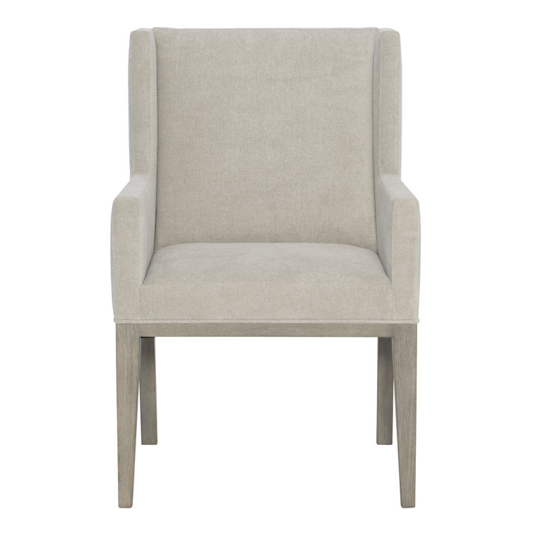 Cerused Greige Handcrafted Wood Transitional Armchair
