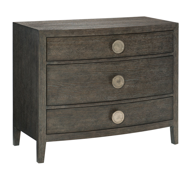 Cerused Charcoal Transitional 3-Drawer Bachelor's Chest