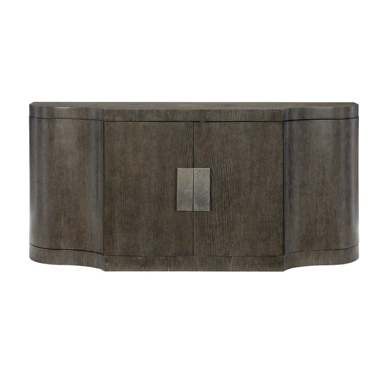 Transitional Cerused Charcoal Oak 72'' Sideboard with Silverware Drawer
