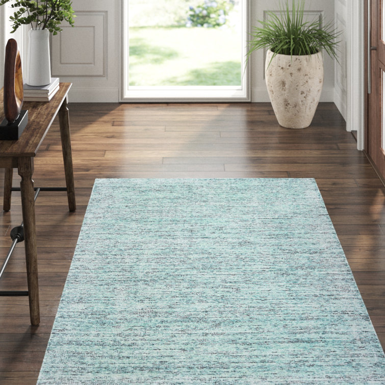 Hand-Tufted Gray Elegance 30"x96" Wool-Viscose Blend Area Rug