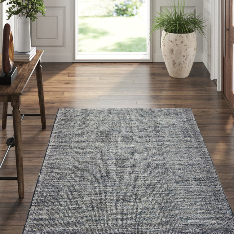 Gray Hand-Tufted Wool and Viscose Rectangular Area Rug