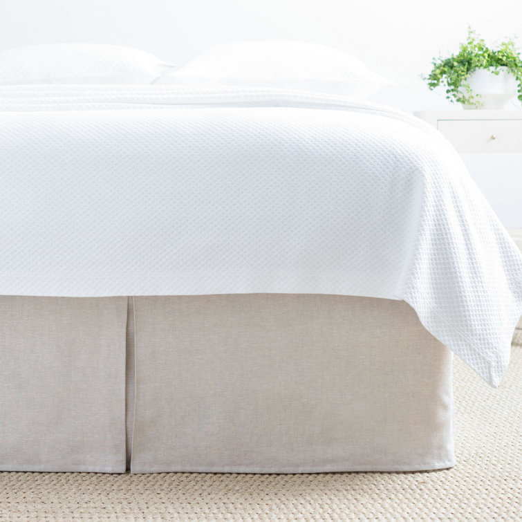 Natural Linen and Cotton King Split Corner Bed Skirt