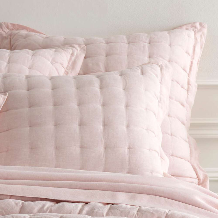 Euro Pale Pink Cotton Tie Closure Sham