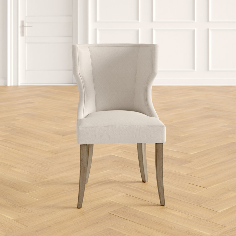 Gray Upholstered Traditional Wood Side Chair