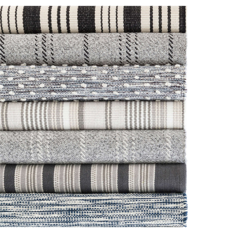 Hobnail Blue and Ivory Handwoven Synthetic Rug, 9' x 12'