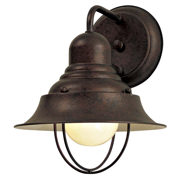 Antique Bronze Industrial Outdoor Wall Sconce with Cage Design