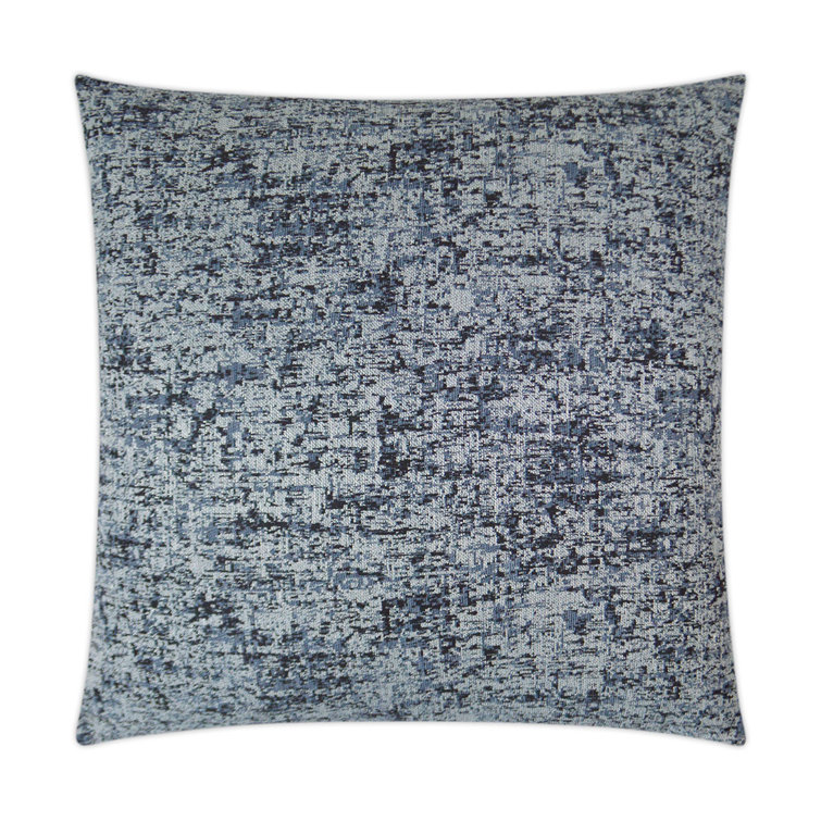 Gardenia Blue and Cream Textured Square Throw Pillow 24x24
