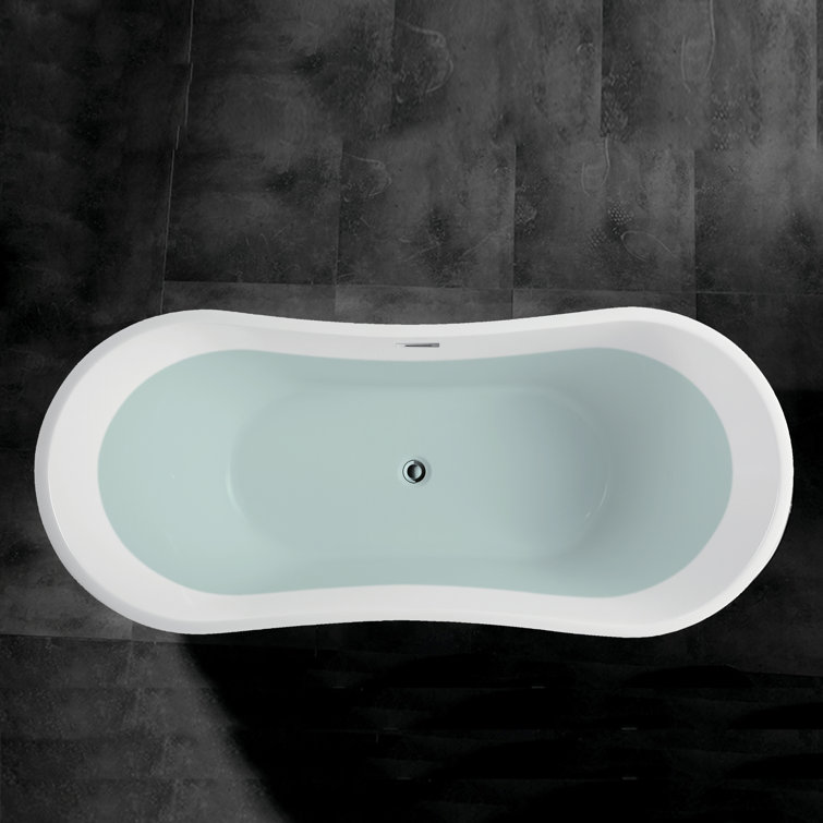 Ophelia 71" White Acrylic Freestanding Soaking Bathtub